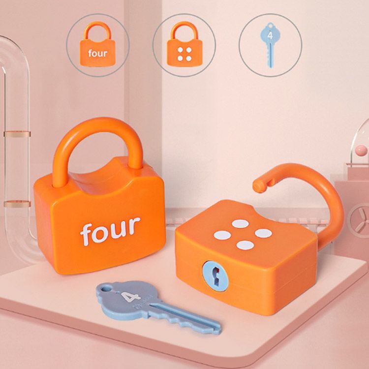 かず 知育玩具 セット 錠前 ロック カギ キー 鍵 数字 子供 英語