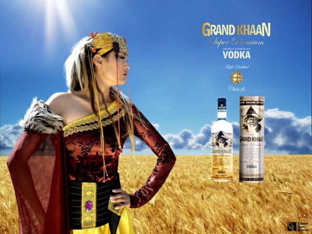 Chinggis Khan チンギス ウォッカ モンゴル産 ギフト箱 グラス付