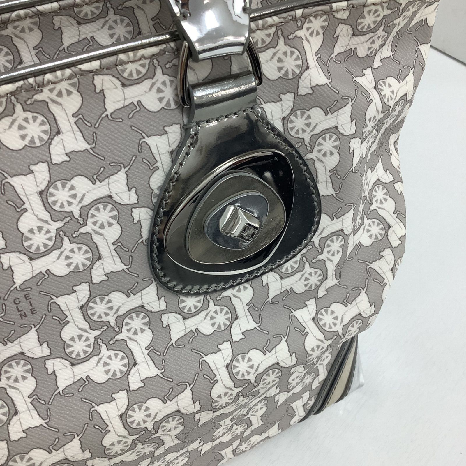 CELINE セリーヌ トートバッグ グレー シルバー ホワイト