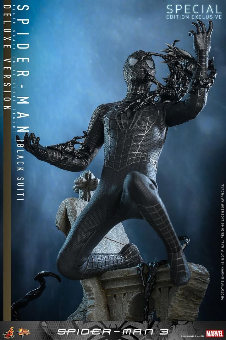 スパイダーマン（ブラックスーツ／デラックス版）［ボーナスアクセサリー付き］未開封 ホットトイズ 1/6 スパイダーマン 3 （ブラックスーツ