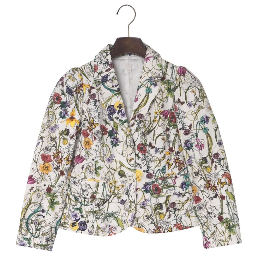 GUCCI グッチ フローラ テーラードジャケット サイズ8 キッズ ブレザー GG シングルジャケット 2B 花柄 イタリア製 ブランド古着 20250521|RA4849