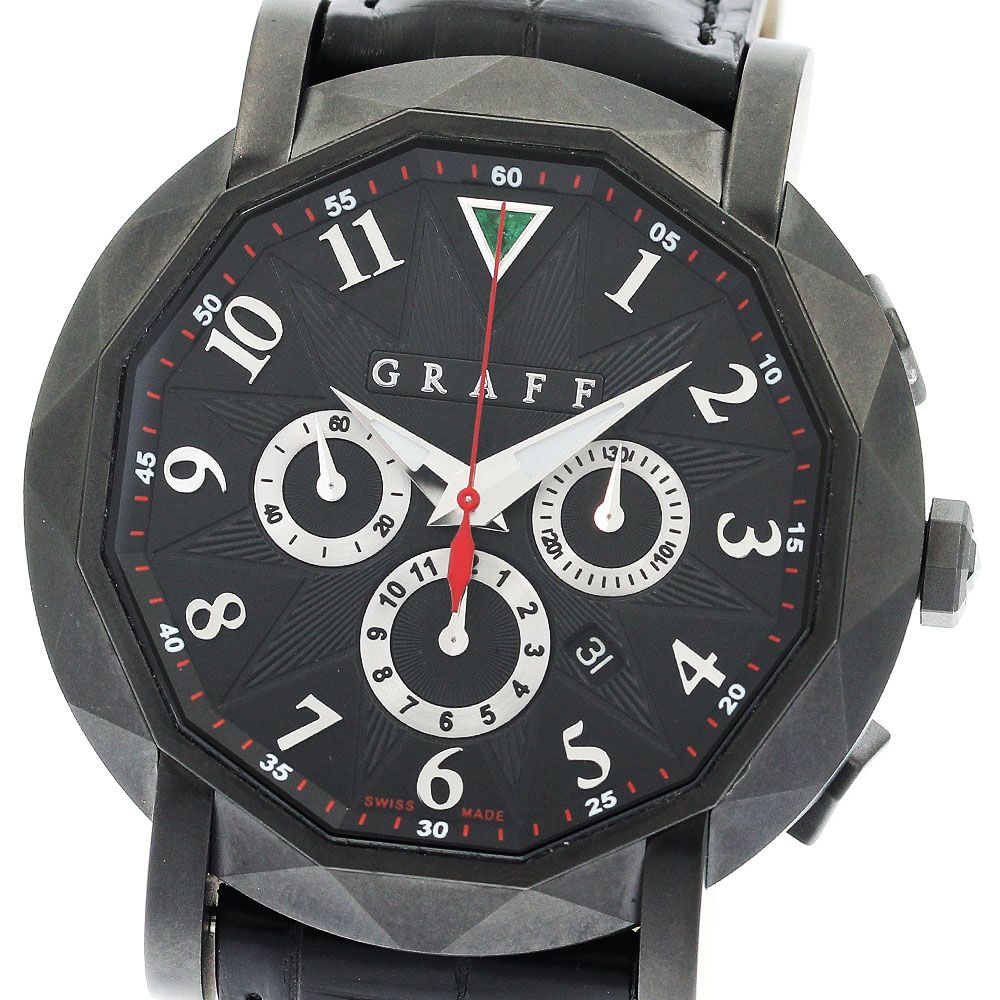 グラフ GRAFF 5500HV/CG42DLCB クロノグラフ トライアングル エメラルド 自動巻き メンズ 極美品 _892563 グラフ GRAFF 5500HV/CG42DLCB クロノグラフ トライアングル