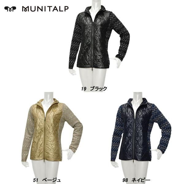 ムニタルプ MUNITALP レディース 秋冬 ロゴ柄ニット×キルティング 中綿ブルゾン 005-51110