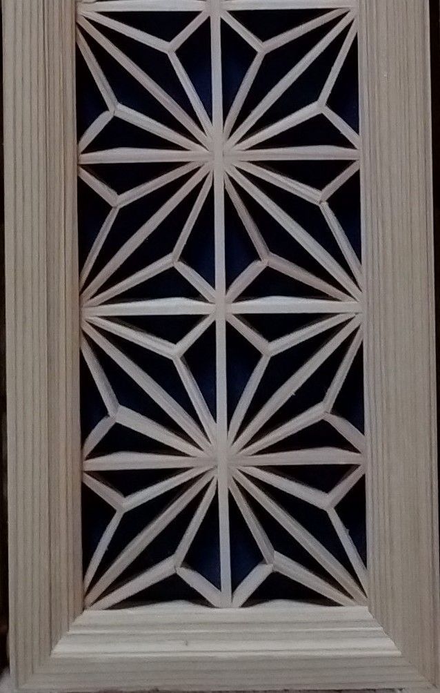 85 ❣️特価！値段交渉OK❣️麻の葉組子 吹き抜け アクリル板入り3枚一組 85 ❣️特価❣️麻の葉組子 吹き抜け アクリル板入り3枚一組