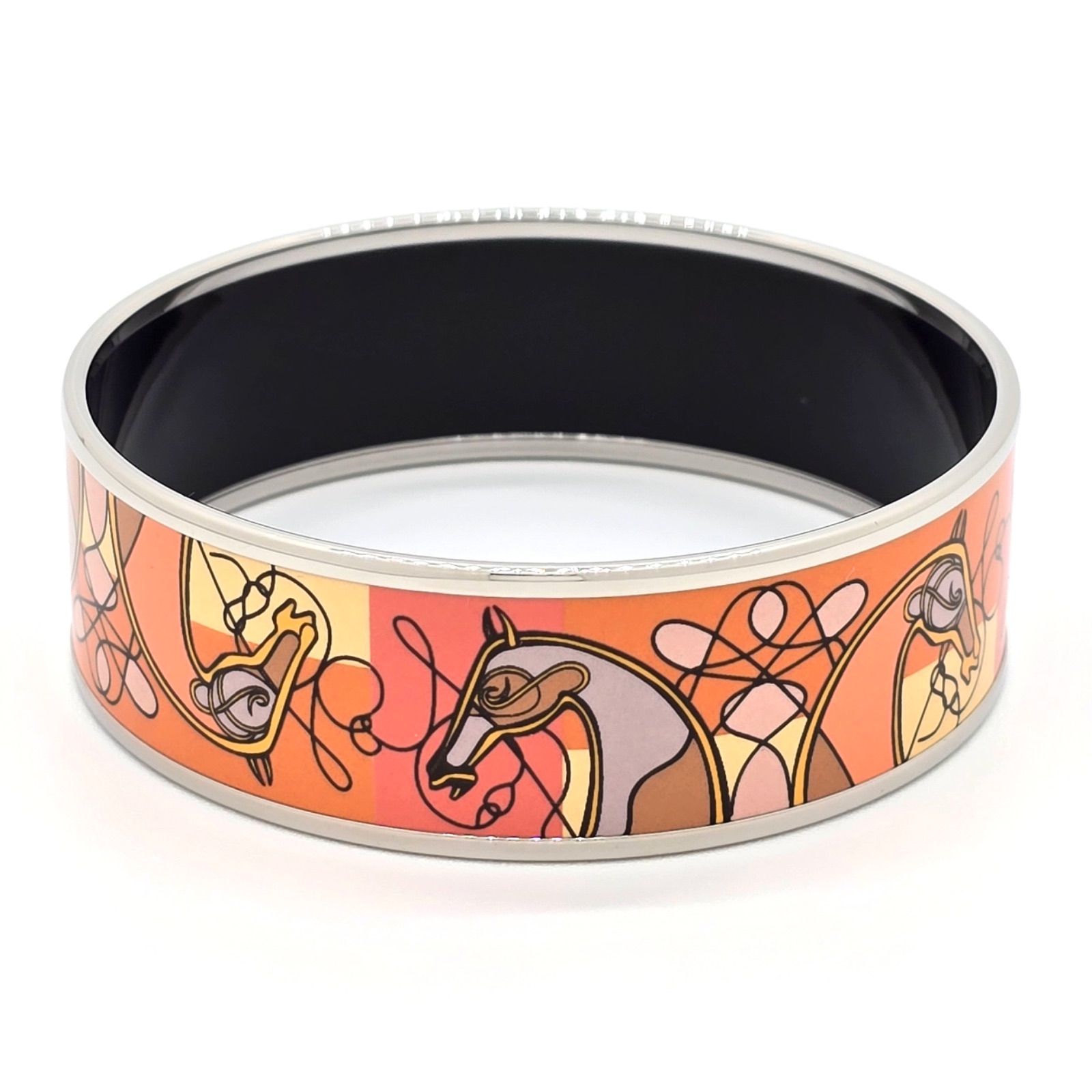 エルメス バングル エマイユ 七宝焼き ホース 馬 ベルト 金