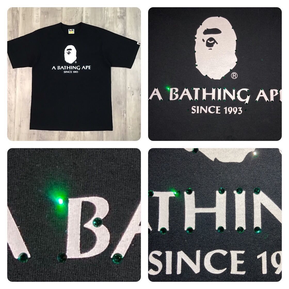 グリーン スワロフスキー BAPE Tシャツ ベイプ ape swarovski