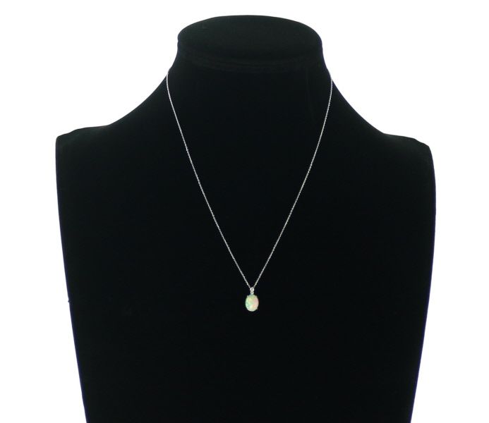 ホワイトオパール 1.20ct ダイヤ ダイヤモンド 0.05ct ネックレス  