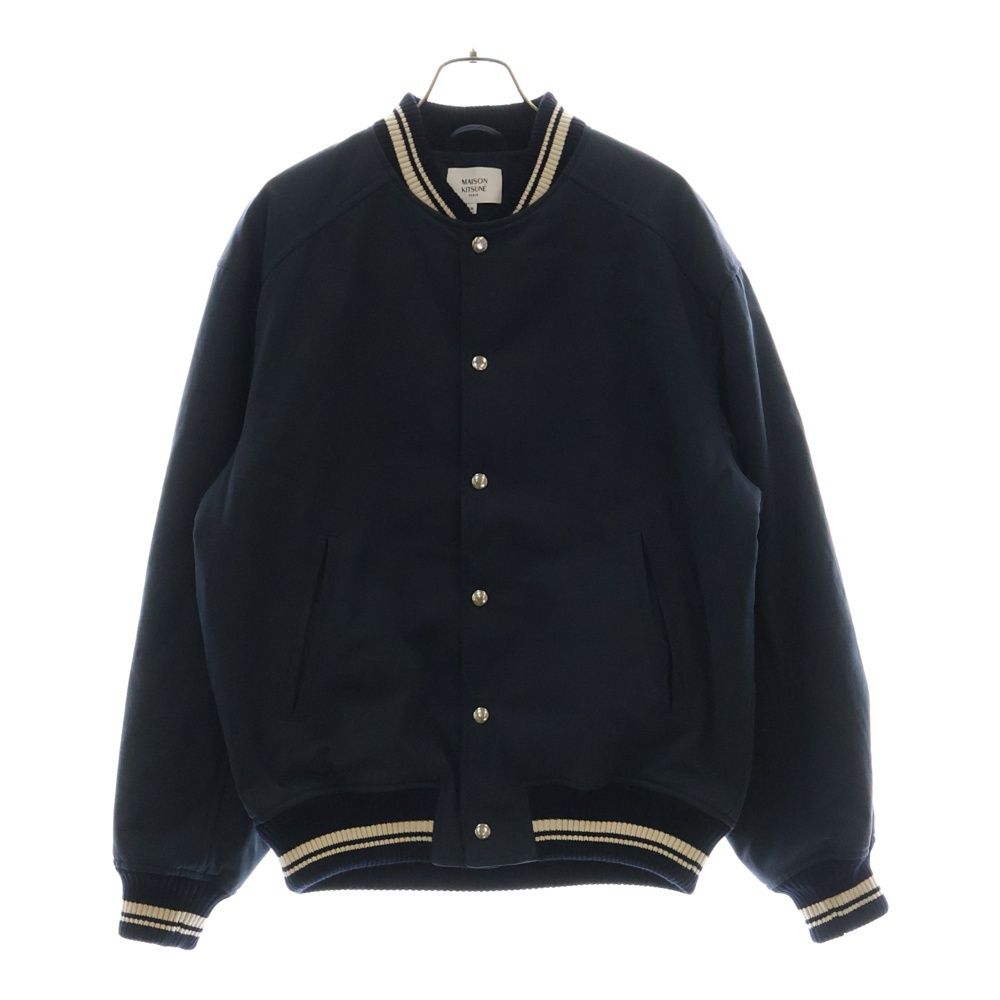 MAISON KITSUNE メゾンキツネ 25SS Teddy Brouson Jacket テディ ブルゾン バーシティージャケット ネイビー OM02116WQ4048