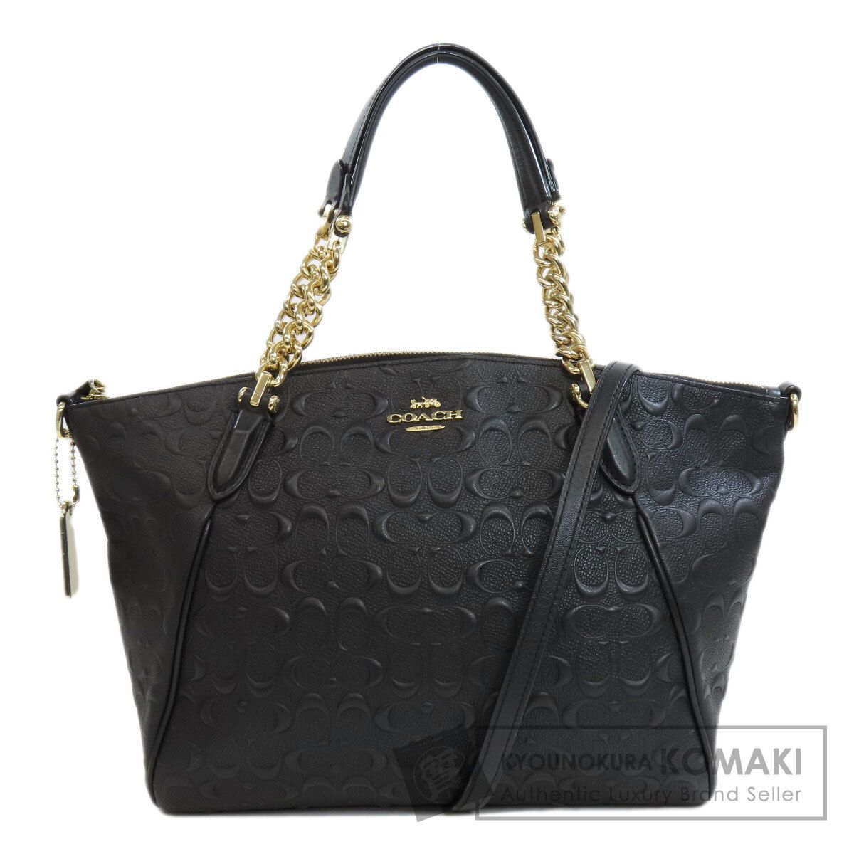 COACH コーチ F49317 シグネチャー エンボス ハンドバッグ レザー 