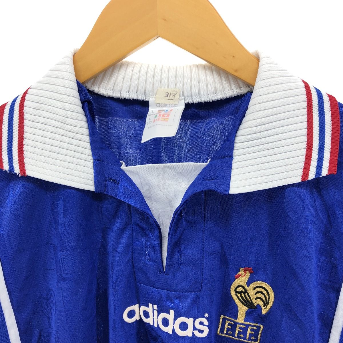 古着 90年代 アディダス adidas フランス代表 総柄 トリコロールカラー