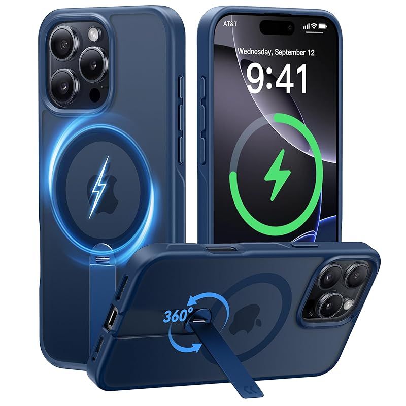 【新発想360回転！スマートアーム搭載！】CASEKOO iPhone16 Pro Max 用 ケース 超強力な磁力 縦横両対応 【MagSafeとスタンド併用】 マグネット搭載 米軍MIL規格耐衝撃 ワイヤレス充電対応 指紋防止 