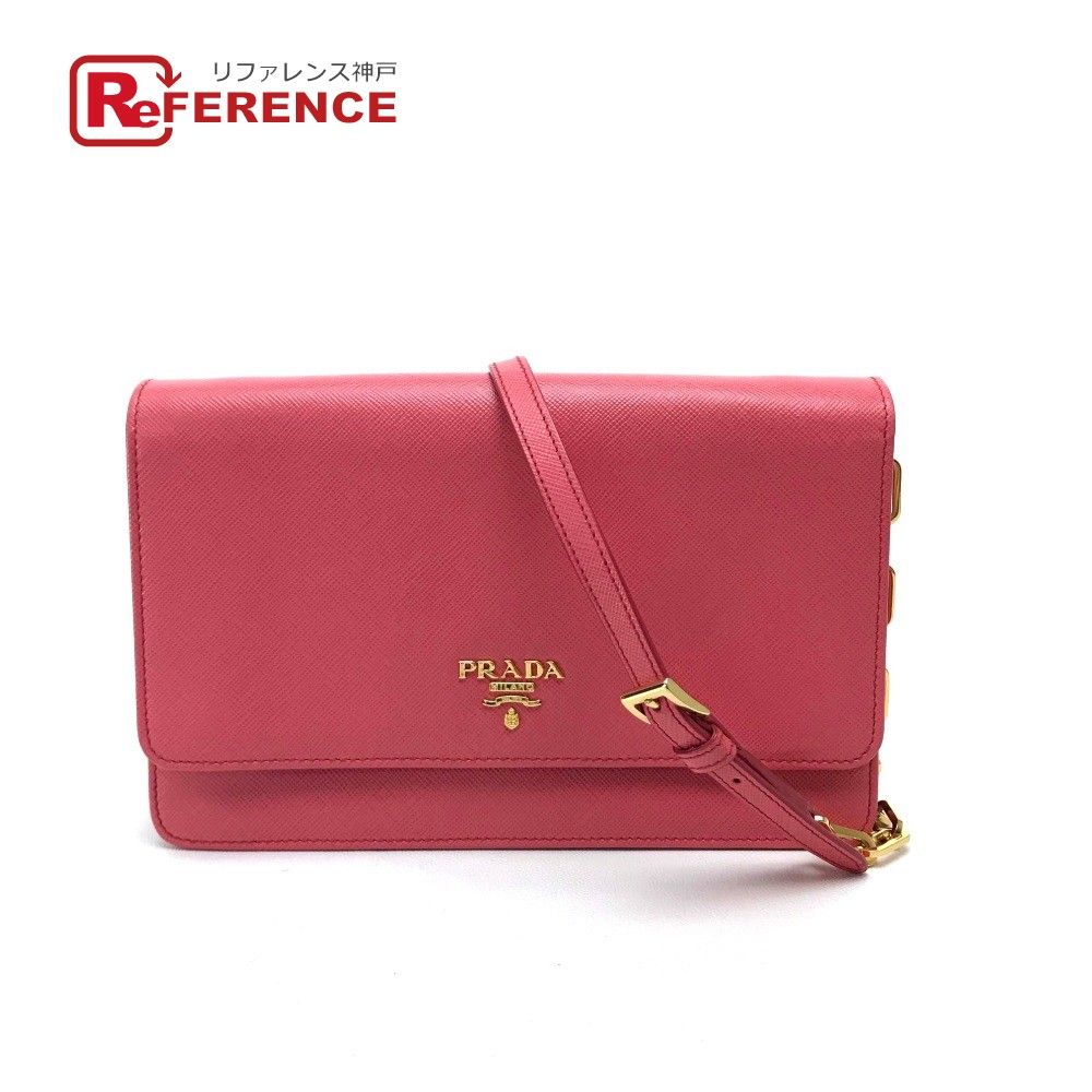 PRADA サフィアーノ チェーンウォレットショルダーバッグクラッチ 