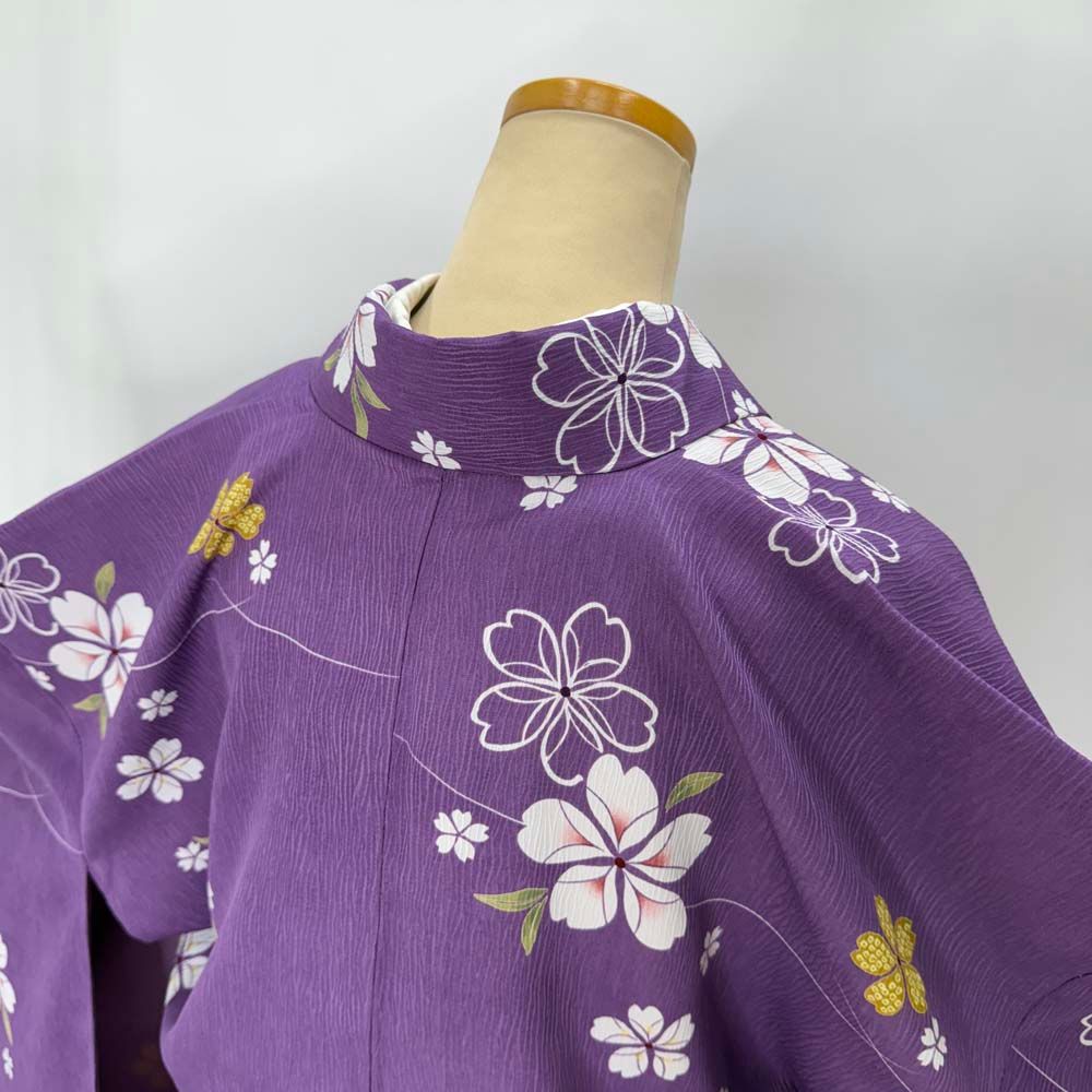 二尺袖 単品 卒業式着物 紫  裄64cm Lサイズ  袴用着物 化繊 中古 4682 二尺袖 単品 卒業式着物 紫 裄64cm Lサイズ 袴用着物 化繊 中古 4682の