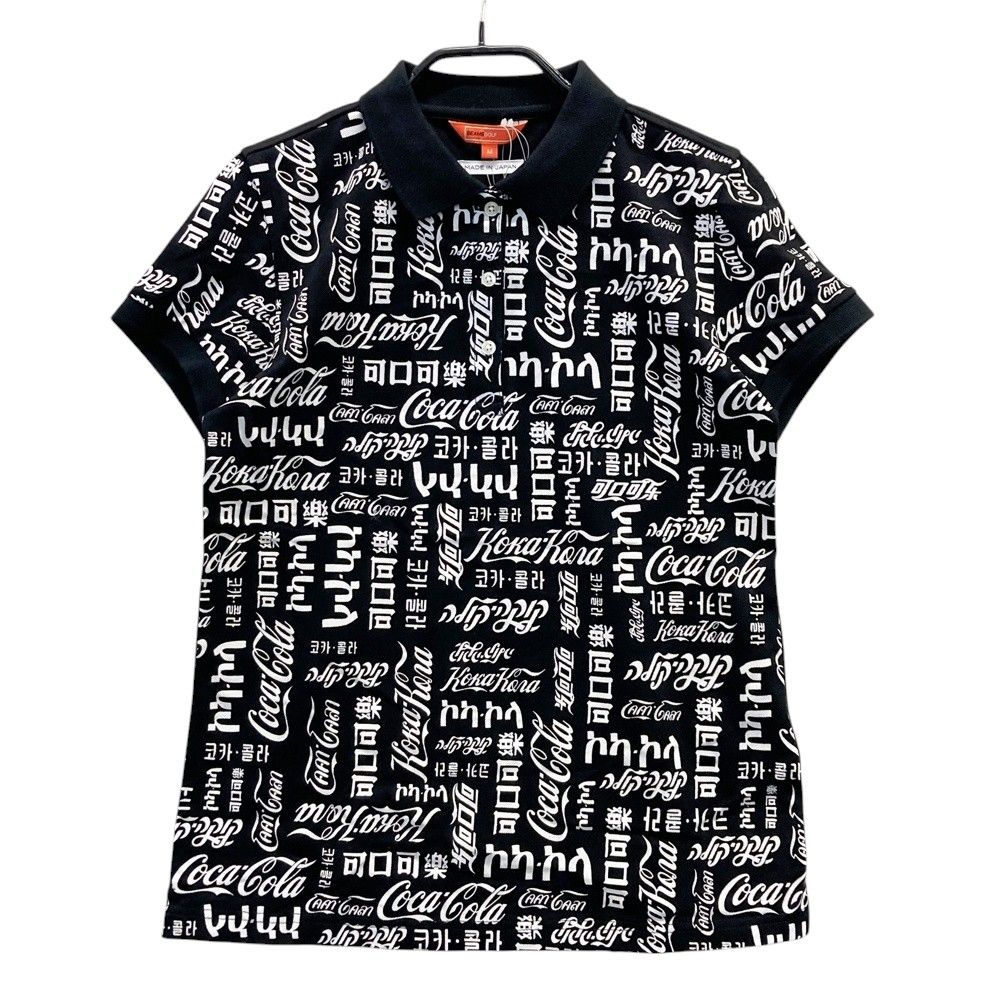 サイズ M BEAMS GOLF ビームスゴルフ ×Coca Cola 半袖ポロシャツ 総柄 ブラック系 240101419068 ゴルフウェア レディース ストスト
