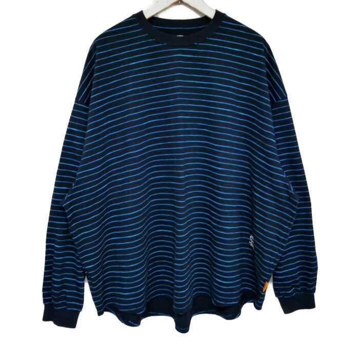 SEE SEE×URBS SEESEE シーシー 正規 SUPER BIG ROUND BORDER LONG SLEEVE LS TEE 長袖 スーパービッグ ボーダーTシャツ BLACK BLUE ブラック ブルー 黒 青 L
