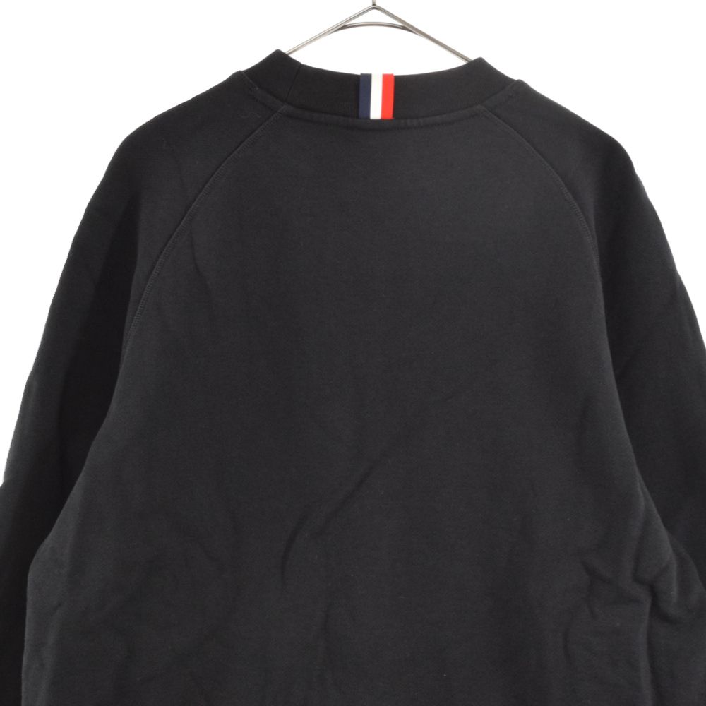 MONCLER (モンクレール) MAGLIA GIROCOLLO フロントロゴクルーネックスウェットトレーナー ブラック D20918035300  - メルカリ