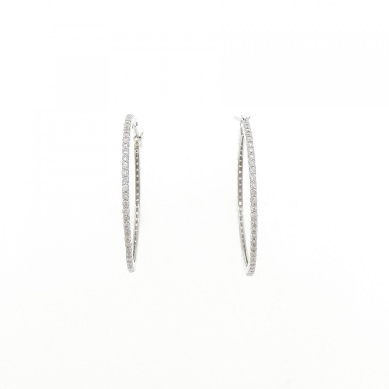 PT900 フープ ダイヤモンド ピアス 0.88CT