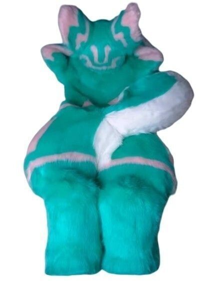 着ぐるみ ケモノ体 ミントグリーン Bタイプ 全身 ケモノ マスク ファー