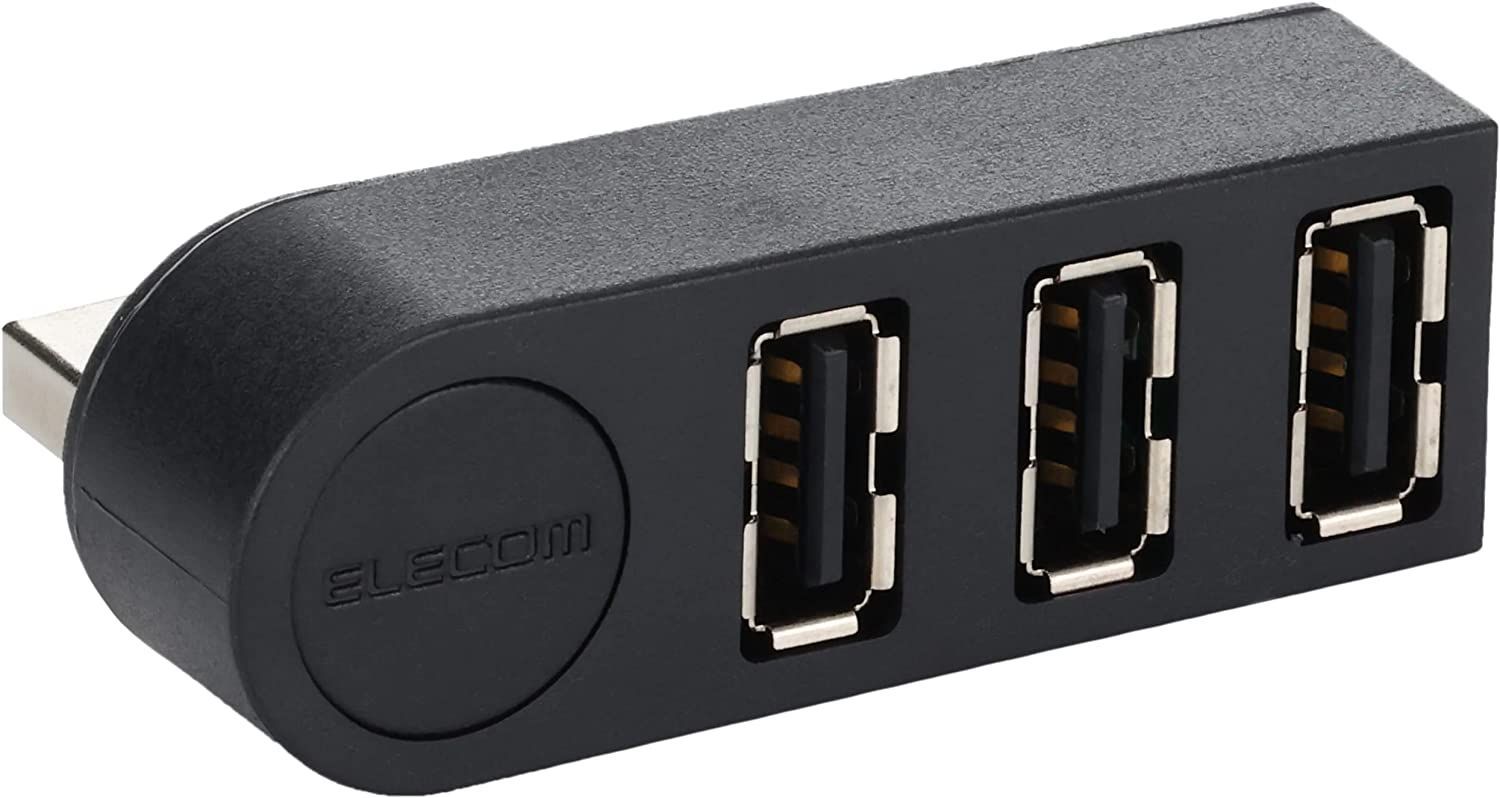 エレコム USBハブ 2.0 バスパワー 3ポート 直挿し 機能主義 MacBo