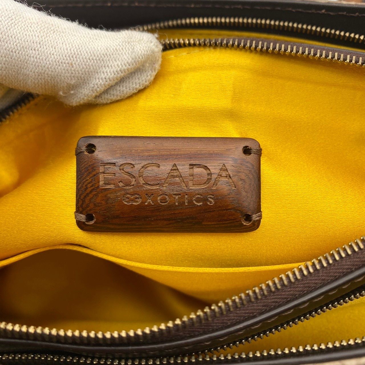 ESCADA エスカーダ パイソン レザー ショルダー バッグ 保存袋付き 