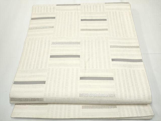 平和屋着物●八寸名古屋帯　市松文　金銀糸　正絹　逸品　CAAY9949hy 平和屋着物○八寸名古屋帯 市松文 金銀糸 正絹 逸品 CAAY9949hy