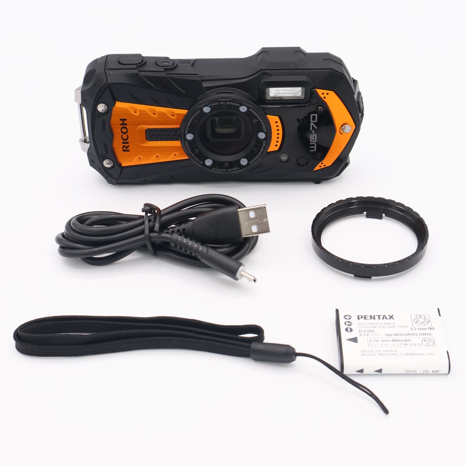 RICOH WG-70 オレンジ リコー本格防水デジタルカメラ
