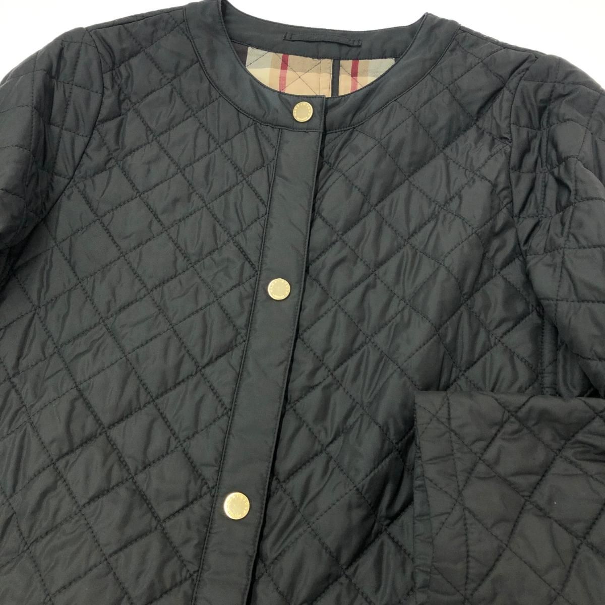 譲る 良好 MACKINTOSH マッキントッシュロンドン 裏地チェック キルティングノー コート サイズ 38 ブラック レディース 240001152812 毎日がバーゲンセール！