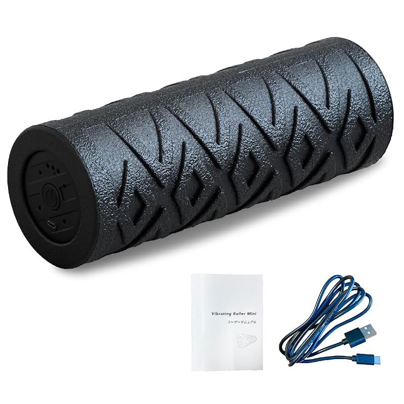 日本 メーカー uFit Vibrating Roller Mini 電動 フォームローラー ミニ 痛くない 細い 直径 10.5cm 強力 プロアスリート 水谷隼 オードリー 春日 愛用 振動レベル 4段階 EPP 使い方動画 0