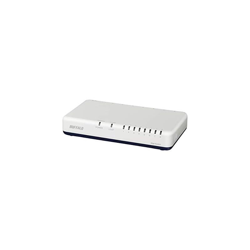 バッファロー BUFFALO Giga対応 プラスチック筐体 AC電源 8ポート LSW6-GT-8EP/WH ホワイト スイッチングハブ マグネット 壁掛け設置対応 0
