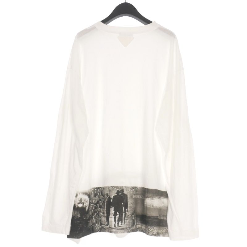 PRADA MILANO 22aw 長袖Tシャツ プラダ PRADA 22AW 転写プリント Tシャツ カットソー 長袖 M