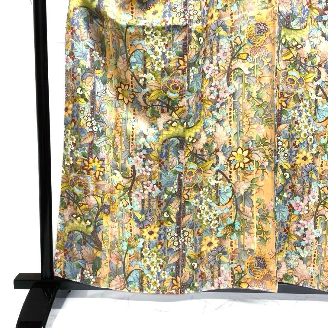 小紋エキゾチック花模様唐花小花カラフルリーフ着物014a d