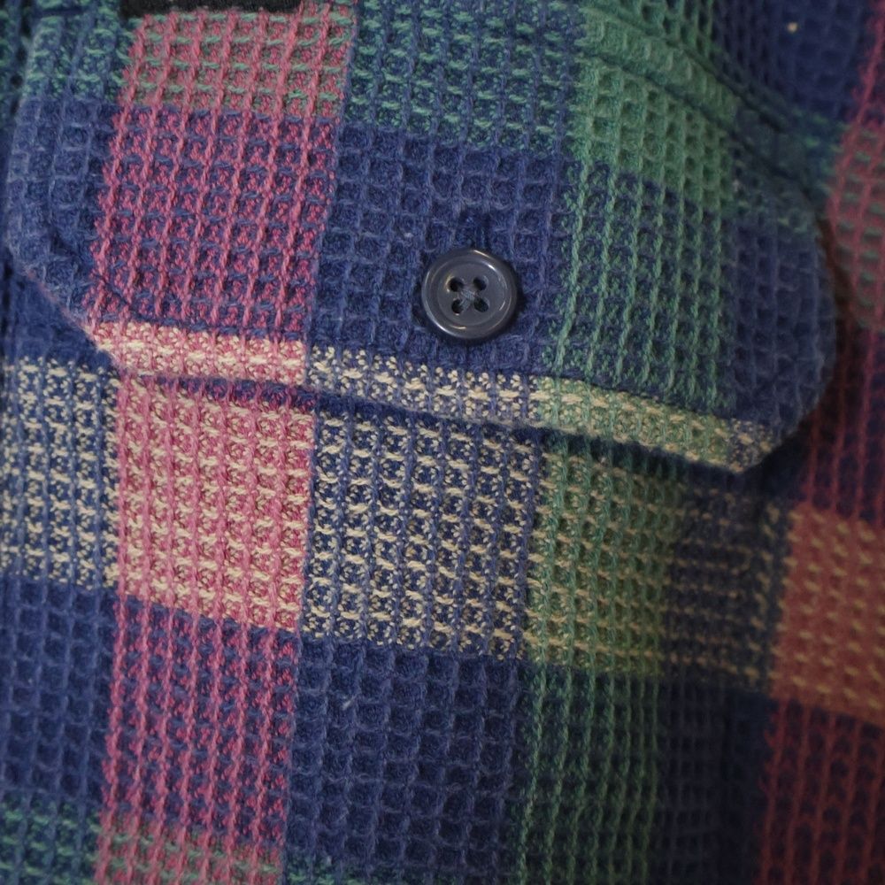 SUPREME 24AWワッフルプレイドフードシャツ マルチカラー SUPREME (シュプリーム) 24AW Waffle Plaid Hooded Shirt ワッフル