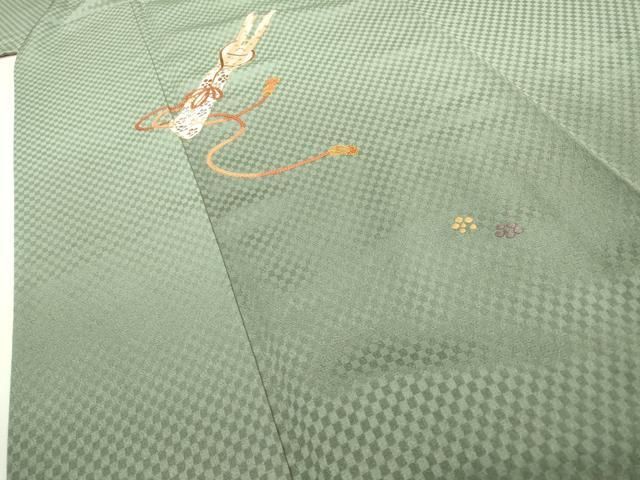 平和屋着物▽訪問着 駒刺繍 総刺繍 楽器 暈し染 金糸 正絹