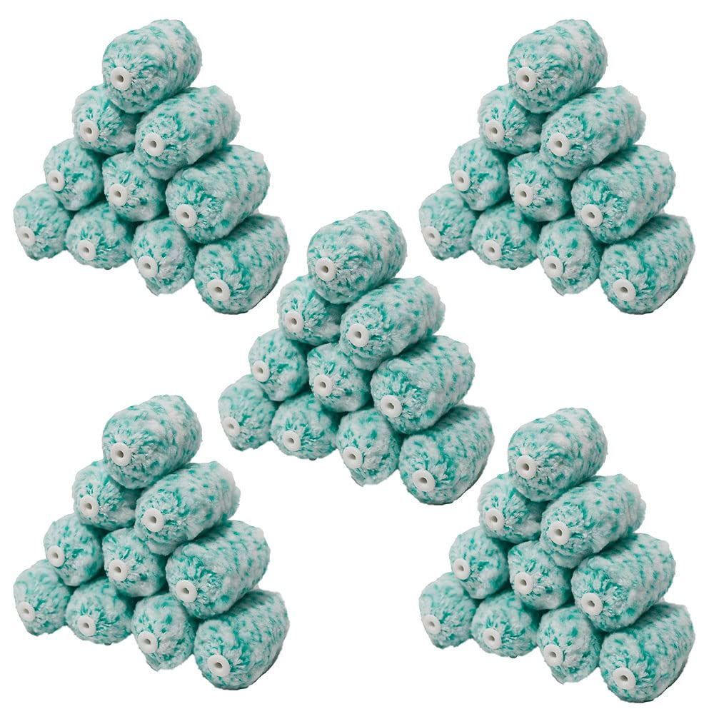 Style 2インチ|15mm|50本 ハケ市 ミニスモール ローラー マイクロファイバー 混毛 ミント 2インチ 15mm 50本 セット 塗装 ペイントローラー