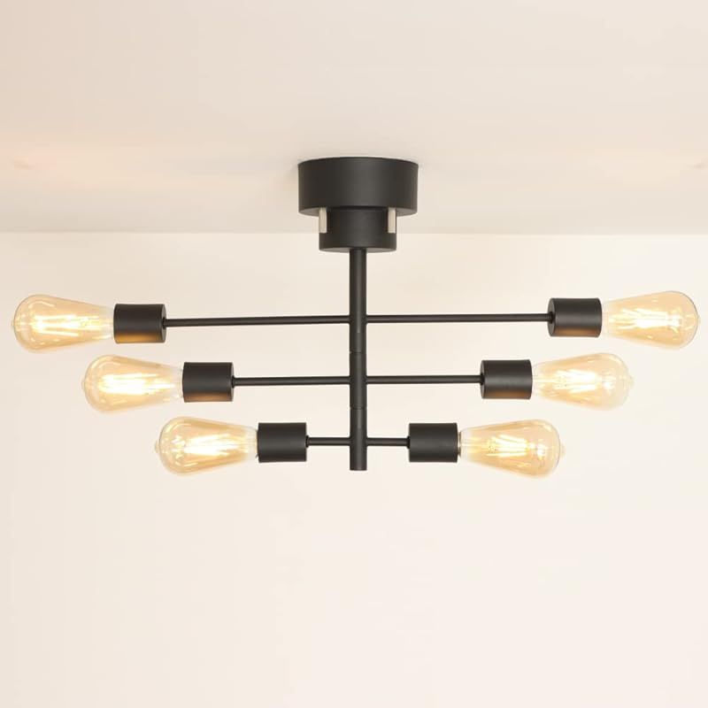 Hzfluo シーリングライト 6灯 シャンデリア E26 ブラック Hzfluo シーリングライト 6灯 シャンデリア E26 ペンダントライト
