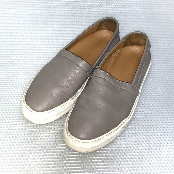 イタリア製 MARC JACOBS サイズ39 24.5cm グレー レザースリッポン シューズ ローファー マークジェイコブス ◆is4-24