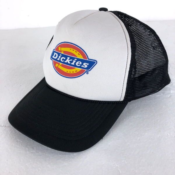 【古着】 Dickies ディッキーズ キャップ トラッカーキャップ ロゴプリント ブラック系 フリーサイズ 【中古】 n056739