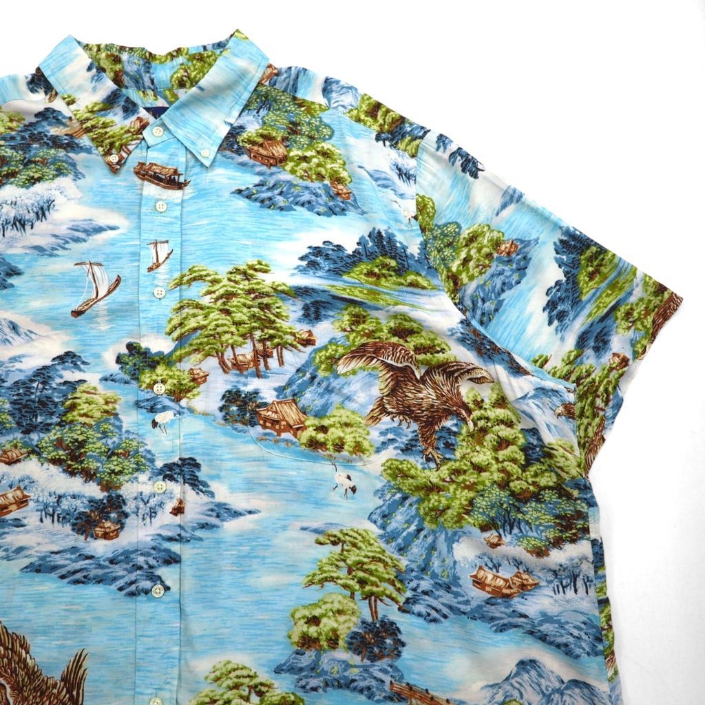RALPH LAUREN 和柄 ビッグサイズ ボタンダウン アロハシャツ 3X RALPH LAUREN 和柄 ビッグサイズ ボタンダウン アロハシャツ 3XL