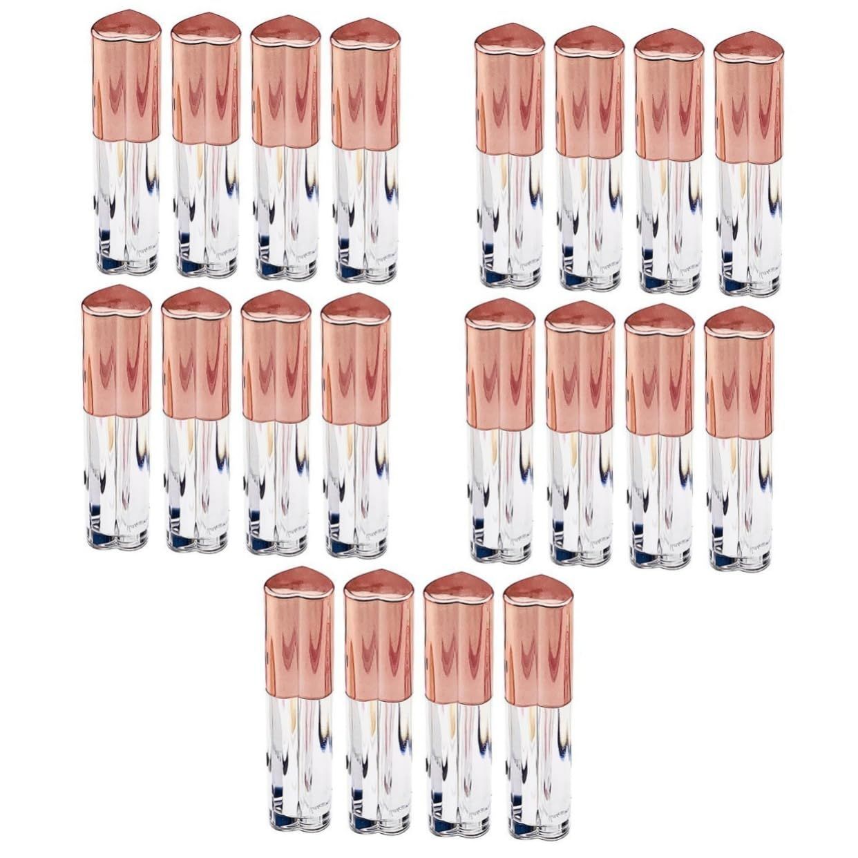 新生活応援SALE8.75x2.2cmx5pcs_ローズゴールドx5個 Beaupretty 20個 リップグロスの空き瓶 リップグロスチューブ クリアリップクリームチューブ リップクリームボトル プラスチック 旅行 マニュアル