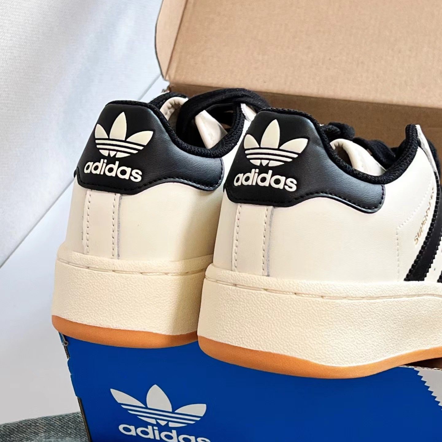 adidas originals SUPERSTAR XLG CREAM WHITE CORE BLACK GUM ID5698 アディダス ...