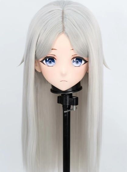 全頭マスク カツラ付き ロック付き NO.504 フルマスク ドール ヘッドロリータ人形 コスプレ マスク 仮装 着ぐるみ コスチューム