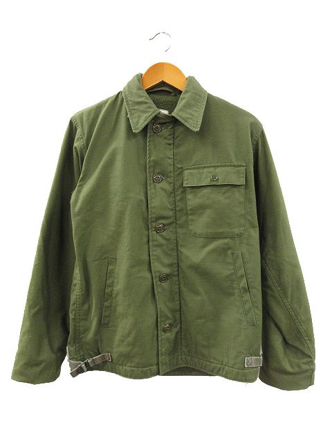 ヴィンテージ VINTAGE U.S.NAVY 80s A-2 デッキジャケット 米海軍 グリーン S