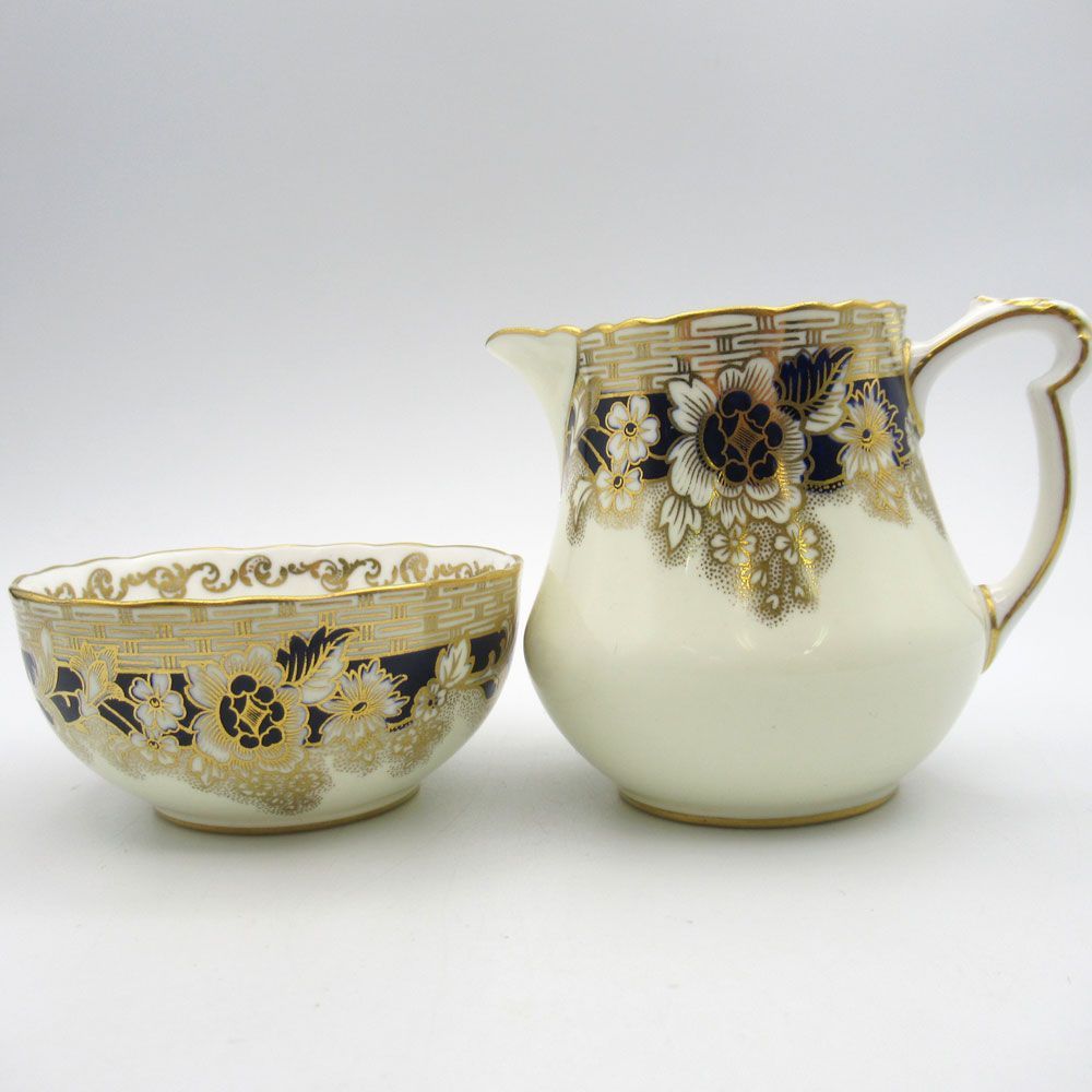 アンティーク 食器 ミルクジャグ＆シュガーボウル セット Crown Derby 