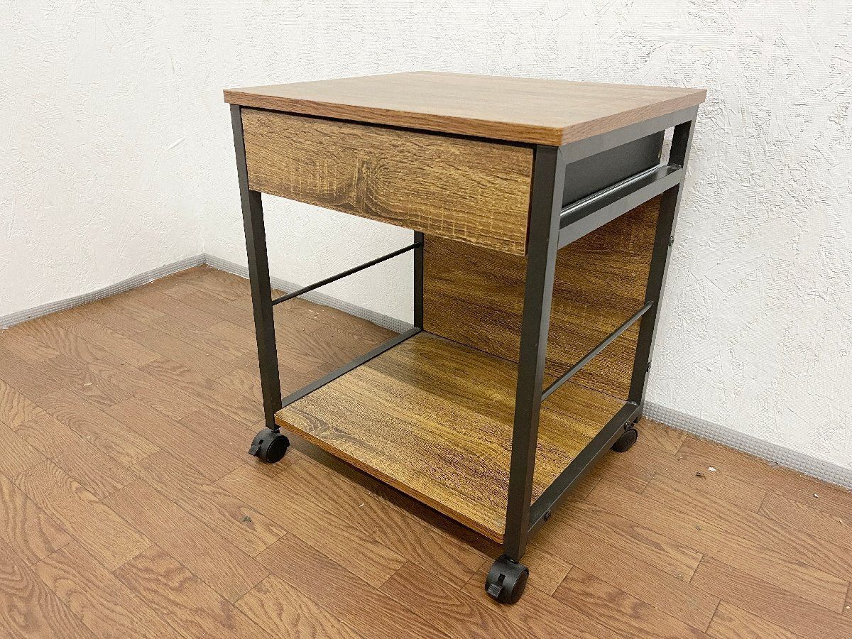 希少】森のサーカス 木製キッチンワゴン タイルトップ キャスター付