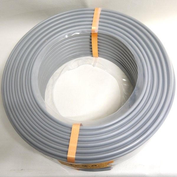 8月20日製 富士電線工業 VVFケーブル 3×2.0mm 灰色 100m 黒白赤 600Vビニル絶縁ビニルシースケーブル平形 ≡DT6622-