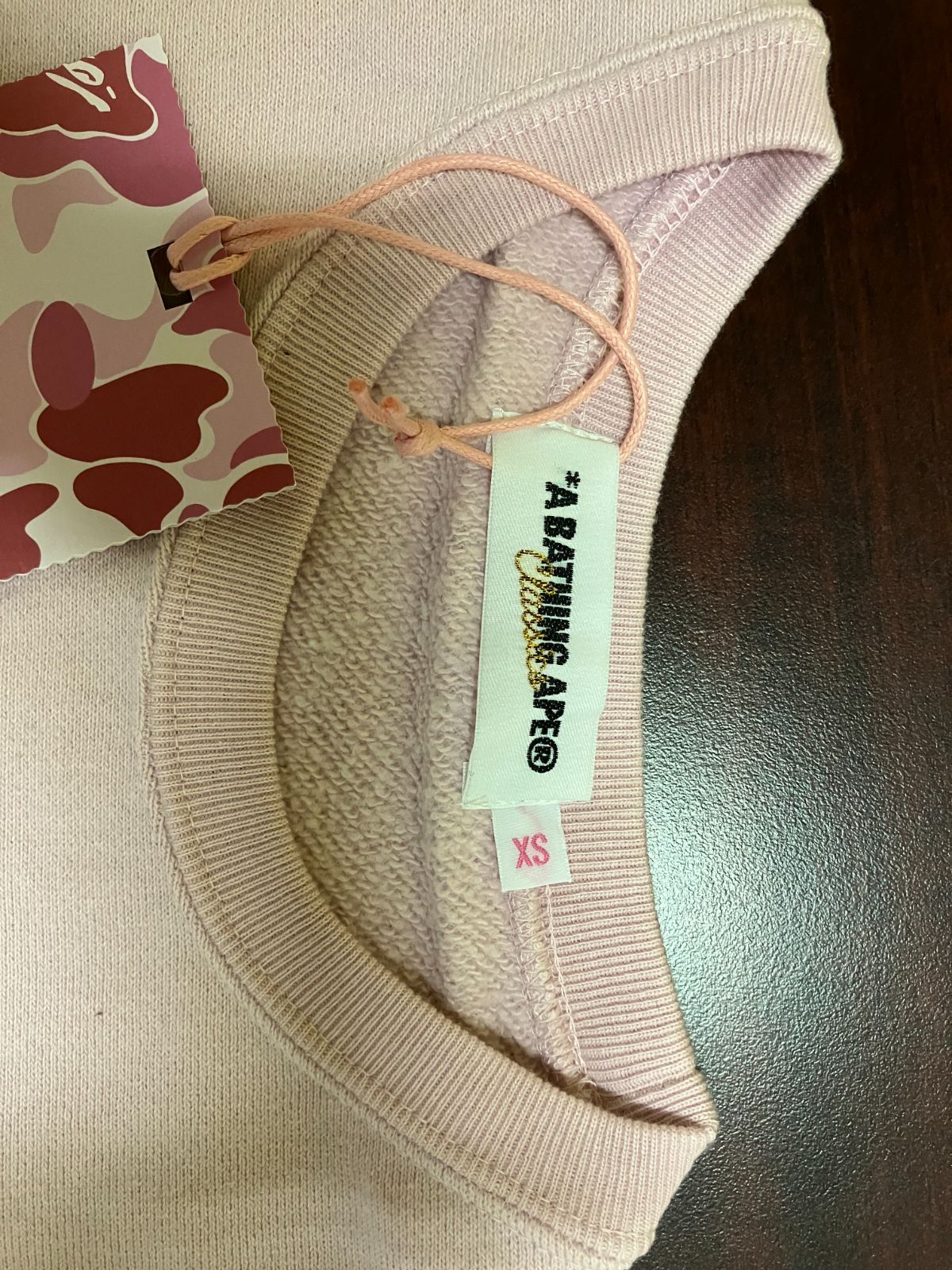 A BATHING APE 袋入り トレーナー XSサイズ レディース アベイシングエイプ ピンク 50-9