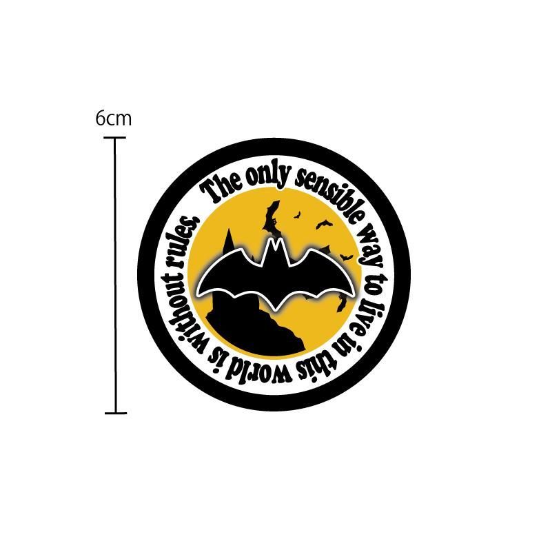 コウモリ ワンポイントステッカー 赤 1枚 6cm BAT ギター 英字