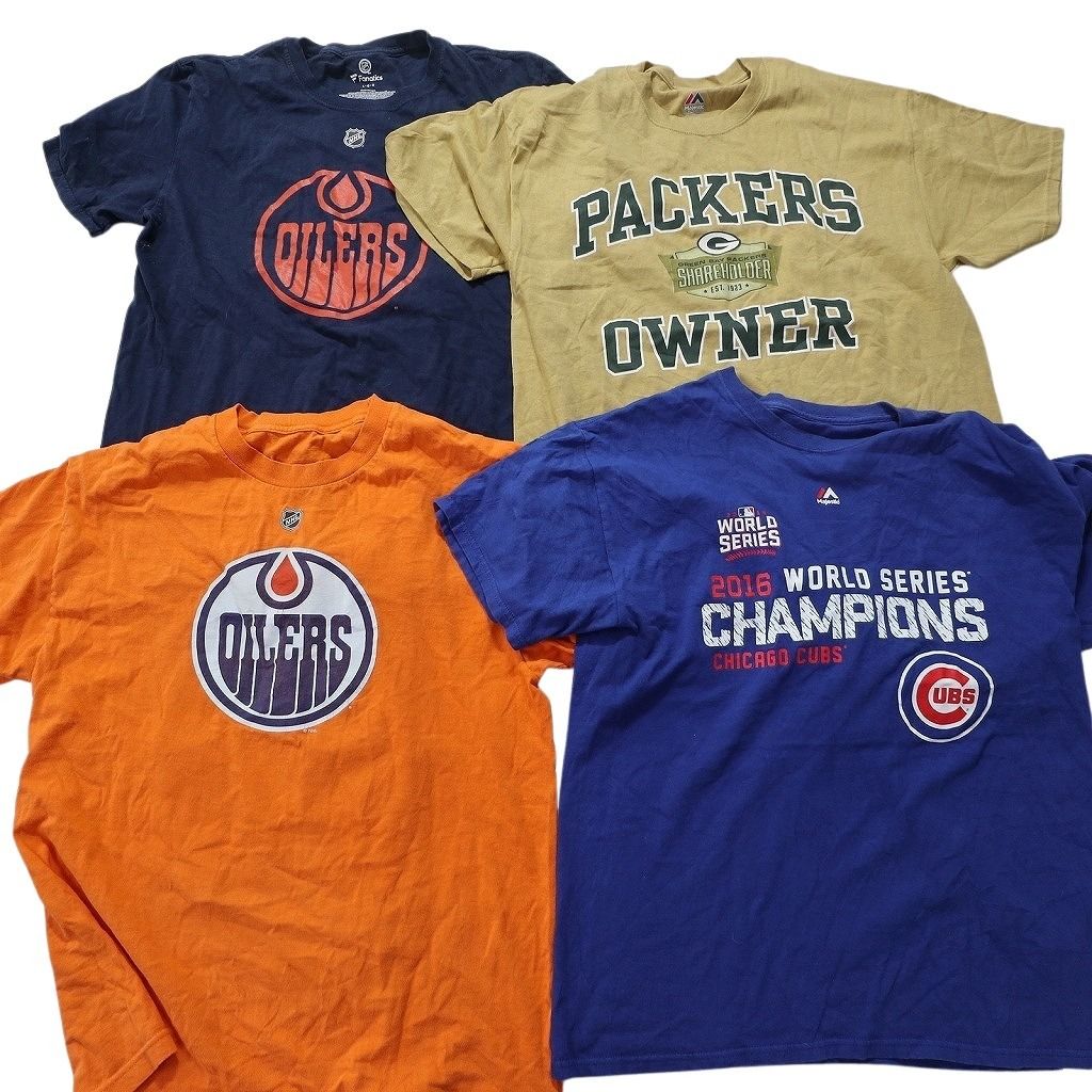 古着卸 まとめ売り プロチーム 半袖Tシャツ 16枚セット (メンズ L /M ) MLB NFL NBA カブス パッカーズ ヤンキース 中古 古着 NA7620