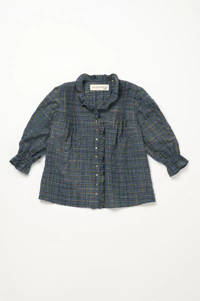 ビアプレーン ヴィクトリア フリル CHECK ブラウス