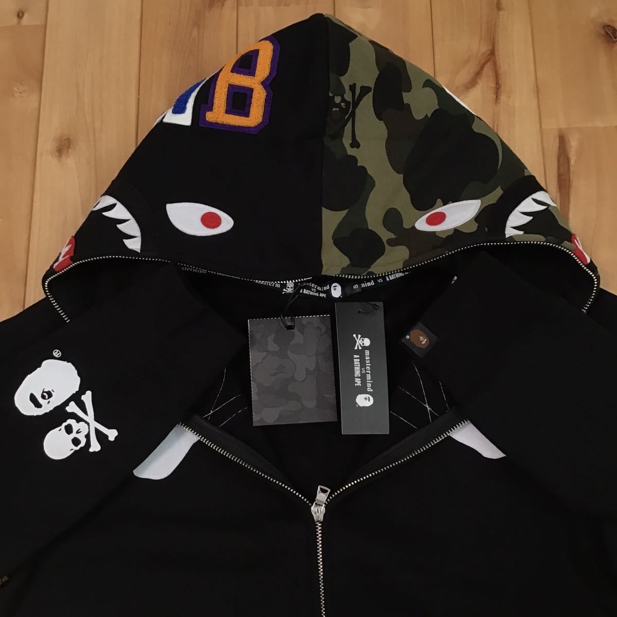 香港限定 mastermind BAPE シャークパーカー shark ベイプ